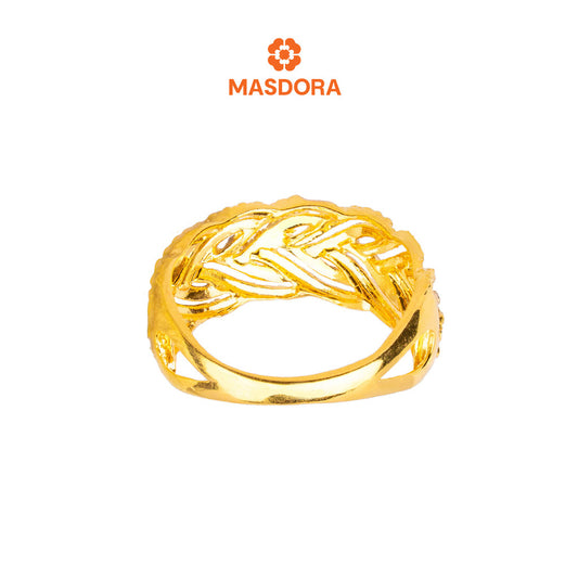 MASDORA 916 Gold Ring Rings Cincin Emas ~ Duotone Charming Pave (EMAS 916/22K)