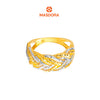 MASDORA 916 Gold Ring Rings Cincin Emas ~ Duotone Charming Pave (EMAS 916/22K)