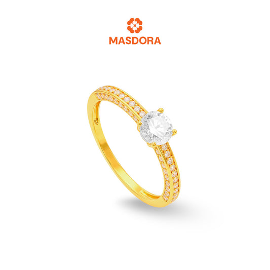 MASDORA 916 Gold Ring Rings Cincin Emas ~ Sparkling Royale Solitaire (EMAS 916/22K)