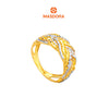 MASDORA 916 Gold Ring Rings Cincin Emas ~ Duotone Charming Pave (EMAS 916/22K)
