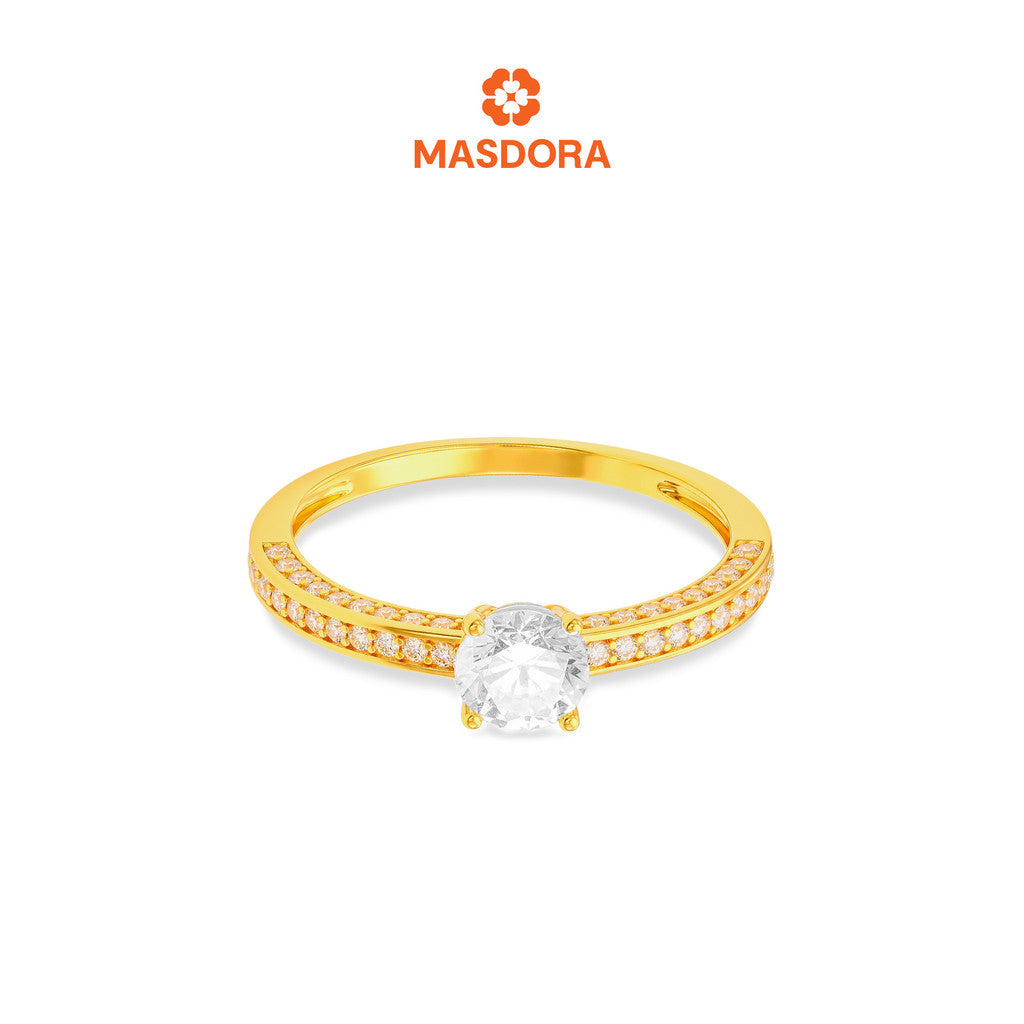 MASDORA 916 Gold Ring Rings Cincin Emas ~ Sparkling Royale Solitaire (EMAS 916/22K)