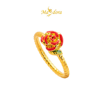MASDORA 999 Gold Ring Rings Cincin Emas ~ 3D Rose Rope (EMAS 999/24K)
