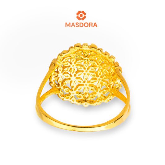 MASDORA 916 Gold Ring Rings Cincin Emas ~ Duotone Flower Bouquet (EMAS 916/22K)