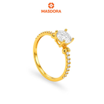 MASDORA 916 Gold Ring Rings Cincin Emas ~ Sparkling Luminous Solitaire (EMAS 916/22K)