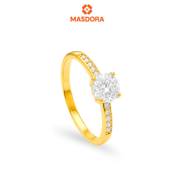 MASDORA 916 Gold Ring Rings Cincin Emas ~ Sparkling Mounted Solitaire (EMAS 916/22K)