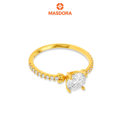 MASDORA 916 Gold Ring Rings Cincin Emas ~ Sparkling Luminous Solitaire (EMAS 916/22K)