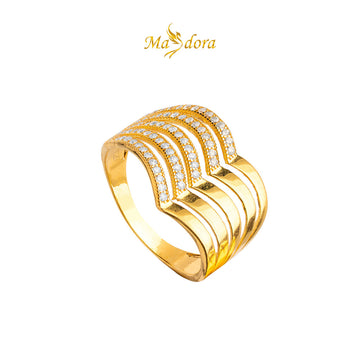 MASDORA 916 Gold Ring Rings Cincin Emas ~ Sparkling Quintuple Semi-V (EMAS 916/22K)