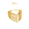 MASDORA 916 Gold Ring Rings Cincin Emas ~ Sparkling Quintuple Semi-V (EMAS 916/22K)