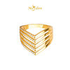 MASDORA 916 Gold Ring Rings Cincin Emas ~ Sparkling Quintuple Semi-V (EMAS 916/22K)