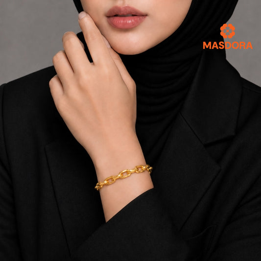 MASDORA 916 Gold Bracelet Rantai Tangan Emas ~ Delicate Anchor (EMAS 916/22K)