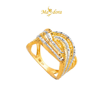 MASDORA 916 Gold Ring Rings Cincin Emas ~ Duotone Fancy Braided Links (EMAS 916/22K)