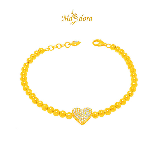 MASDORA 916 Gold Bracelet Rantai Tangan Emas ~ Sparkling Love Boba (EMAS 916/22K)
