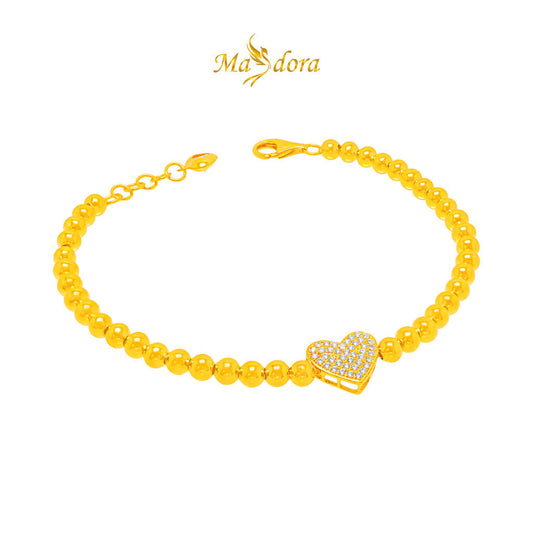 MASDORA 916 Gold Bracelet Rantai Tangan Emas ~ Sparkling Love Boba (EMAS 916/22K)