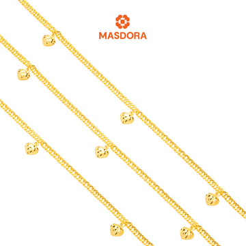 MASDORA 916 Gold Bracelet Rantai Tangan Emas ~ Mini Lipan Licin (3L) (EMAS 916/22K)
