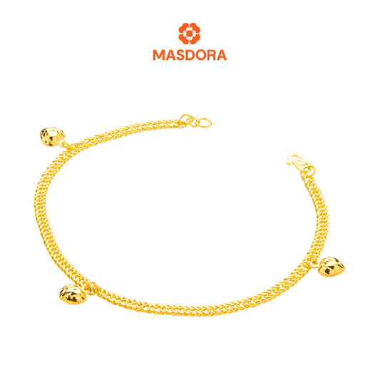 MASDORA 916 Gold Bracelet Rantai Tangan Emas ~ Mini Lipan Licin (3L) (EMAS 916/22K)