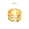 MASDORA 999 Gold Ring Rings Cincin Emas ~ Golden Linear V (EMAS 999/24K)