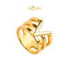 MASDORA 999 Gold Ring Rings Cincin Emas ~ Golden Linear V (EMAS 999/24K)