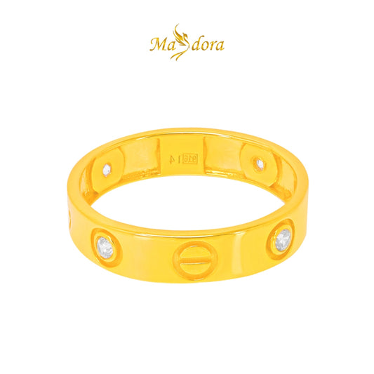 MASDORA 916 Gold Ring Rings Cincin Emas - Screw Mark Love (EMAS 916/22K)