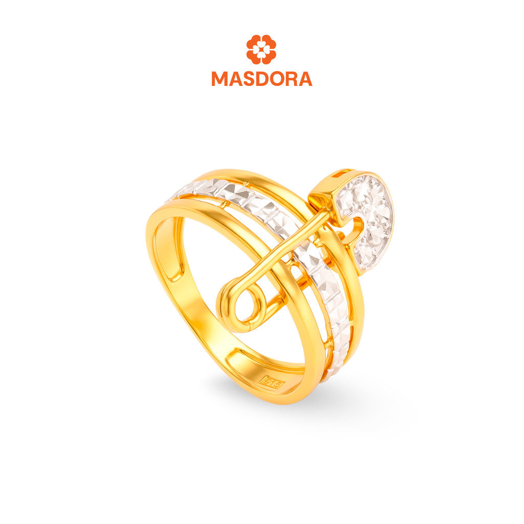 MASDORA 916 Gold Ring Rings Cincin Emas ~ Duotone Sturdy Safety Pin (EMAS 916/22K)