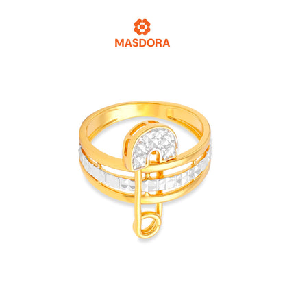 MASDORA 916 Gold Ring Rings Cincin Emas ~ Duotone Sturdy Safety Pin (EMAS 916/22K)