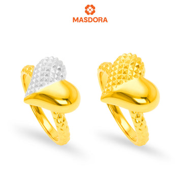 MASDORA 916 Gold Ring Rings Cincin Emas ~ HG Half Hearted. (EMAS 916/22K)