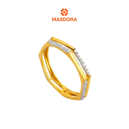 MASDORA 916 Gold Ring Rings Cincin Emas ~ Duotone Double Sided Band (EMAS 916/22K)