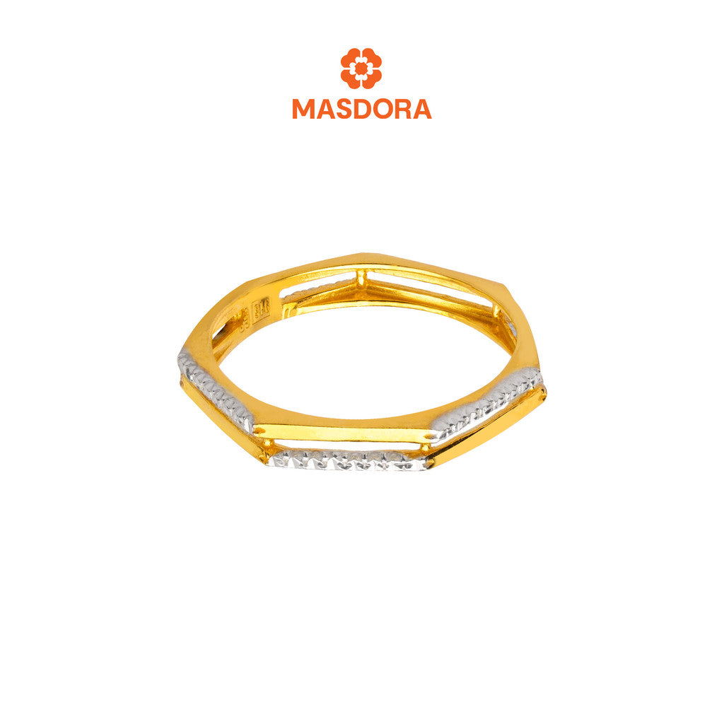 MASDORA 916 Gold Ring Rings Cincin Emas ~ Duotone Double Sided Band (EMAS 916/22K)