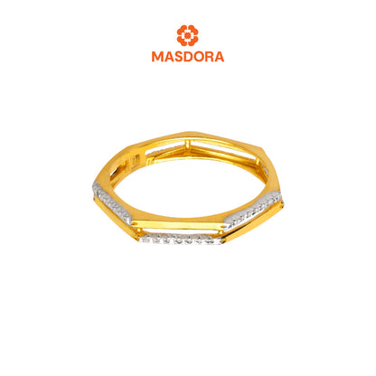 MASDORA 916 Gold Ring Rings Cincin Emas ~ Duotone Double Sided Band (EMAS 916/22K)