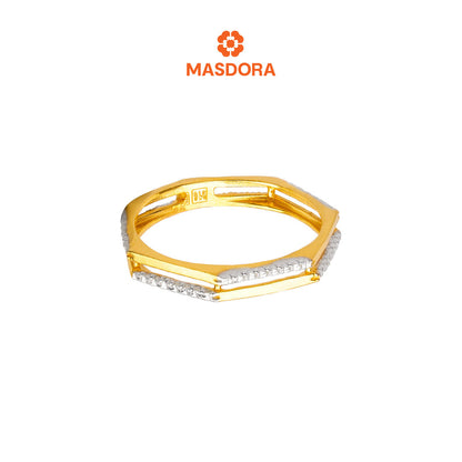 MASDORA 916 Gold Ring Rings Cincin Emas ~ Duotone Double Sided Band (EMAS 916/22K)