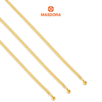 MASDORA 916 Gold Bracelet Rantai Tangan Emas ~ Lipan Licin Baby (3mm) (EMAS 916/22K)