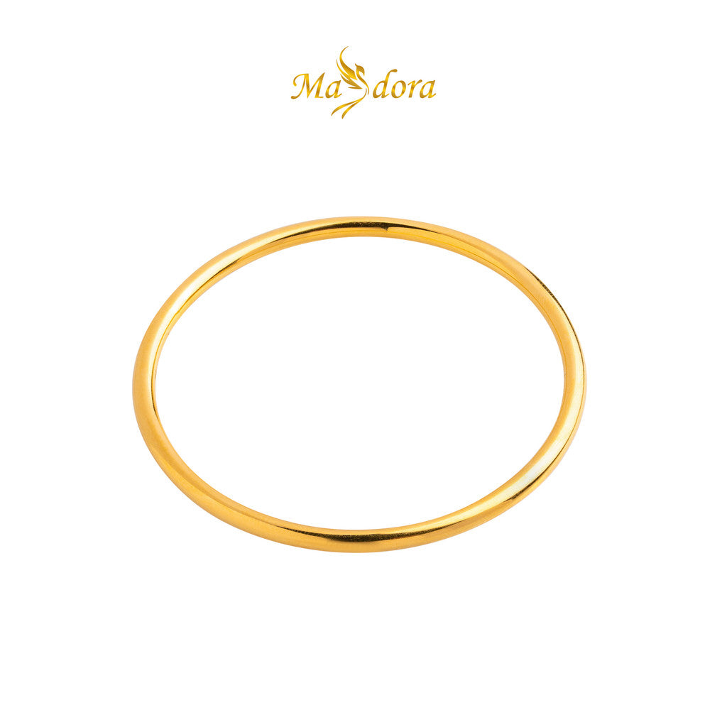 MASDORA 999 Gold Bangle Gelang Tangan Emas ~ Simple Plain Round (EMAS 999/24K)