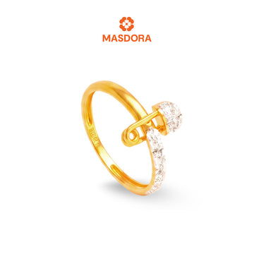 MASDORA 916 Gold Ring Rings Cincin Emas ~ Duotone Mini Sturdy Safety Pin (EMAS 916/22K)