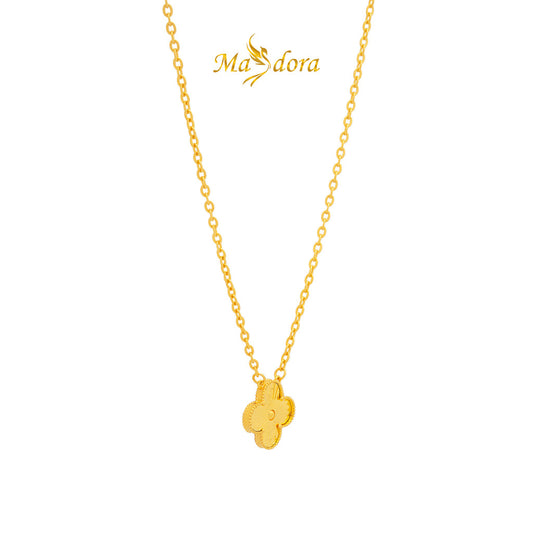 MASDORA 916 Gold Necklace Rantai Leher Emas ~ Clover - XL (EMAS 916/22K)
