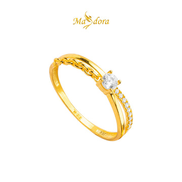 MASDORA 916 Gold Ring Rings Cincin Emas ~ Sparkling Braided Solitaire Gold (EMAS 916/22K)