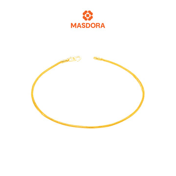 MASDORA 916 Gold Bracelet Rantai Tangan Emas ~ Golden Mini Plain Solid Chain (EMAS 916/22K)