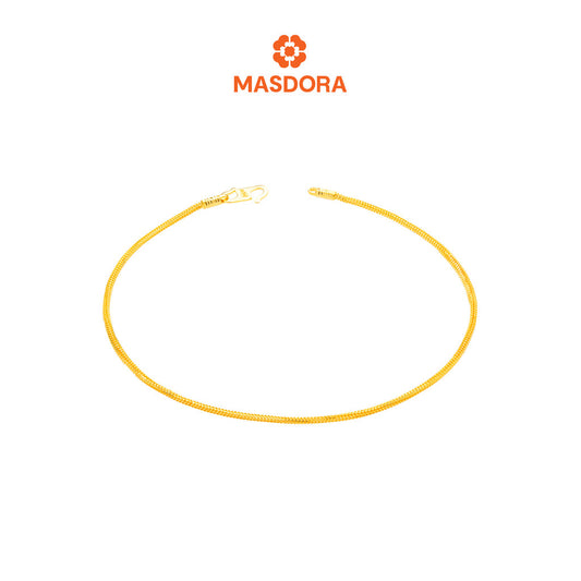MASDORA 916 Gold Bracelet Rantai Tangan Emas ~ Golden Mini Plain Solid Chain (EMAS 916/22K)