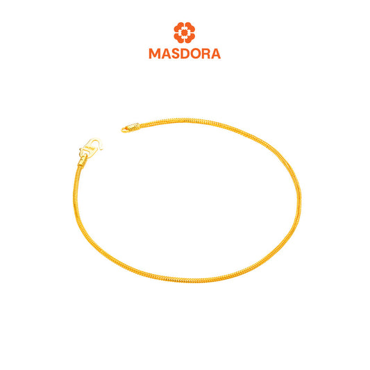 MASDORA 916 Gold Bracelet Rantai Tangan Emas ~ Golden Mini Plain Solid Chain (EMAS 916/22K)