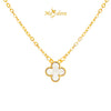 MASDORA 916 Gold Necklace Rantai Leher Emas ~ Clover Single Flower - M (EMAS 916/22K)