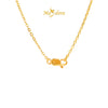 MASDORA 916 Gold Necklace Rantai Leher Emas ~ Clover Single Flower - M (EMAS 916/22K)