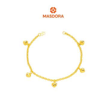MASDORA 916 Gold Bracelet Rantai Tangan Emas ~ Mini Shining Sauh (5L) (EMAS 916/22K)