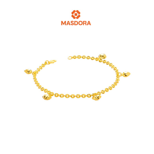 MASDORA 916 Gold Bracelet Rantai Tangan Emas ~ Mini Shining Sauh (5L) (EMAS 916/22K)