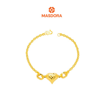 MASDORA 916 Gold Bracelet Rantai Tangan Emas ~ Shining Sauh Amid Fluffy Love (EMAS 916/22K)