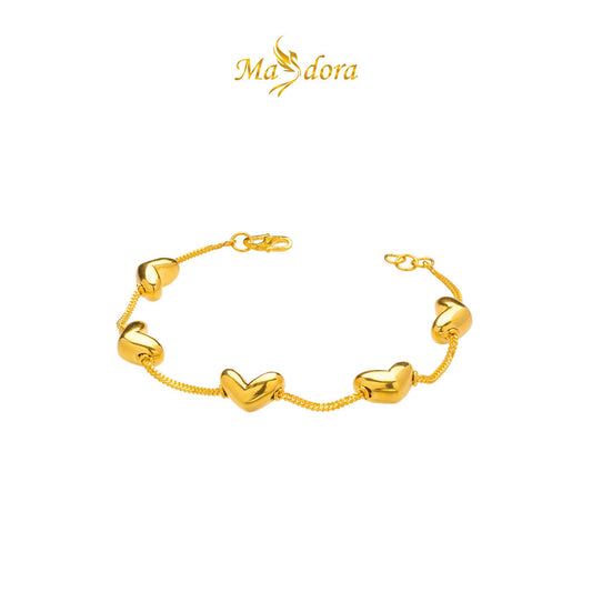 MASDORA 916 Gold Bracelet Rantai Tangan Emas ~ Solid Even Love Chain (EMAS 916/22K)