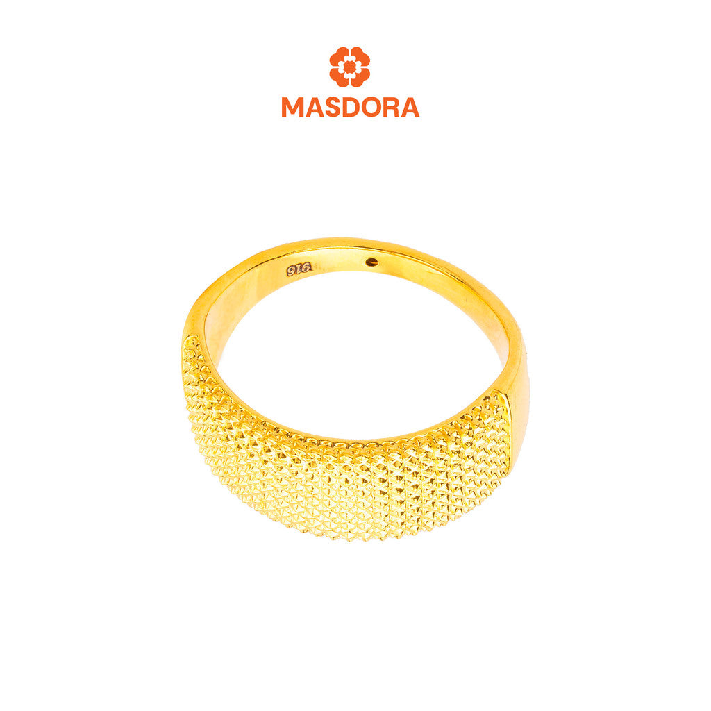 MASDORA 916 Gold Ring Rings Cincin Emas ~ HG Oro Diamond Glitz (8mm) (EMAS 916/22K)