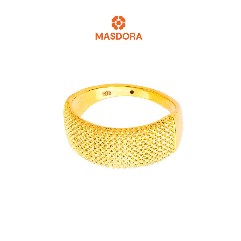 MASDORA 916 Gold Ring Rings Cincin Emas ~ HG Oro Diamond Glitz (8mm) (EMAS 916/22K)