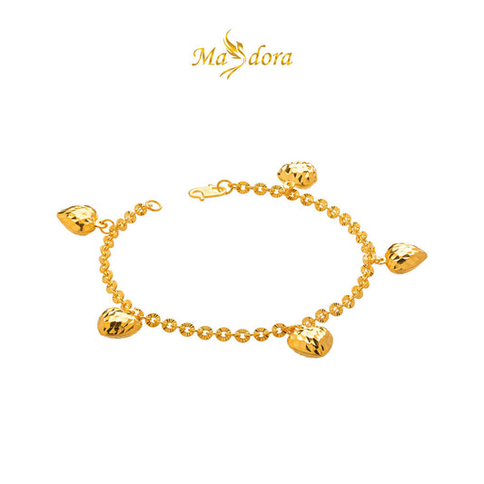 MASDORA 916 Gold Bracelet Rantai Tangan Emas ~ Shining Sauh Fluffy Love (5L) (EMAS 916/22K)