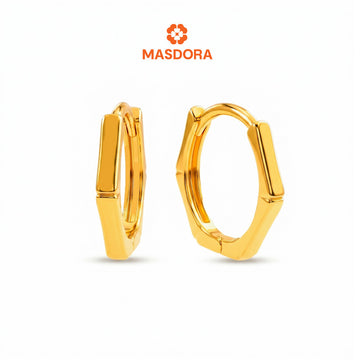 MASDORA 916 Gold Earrings Earring Subang Emas ~ Golden Sharp Bamboo (EMAS 916/22K)