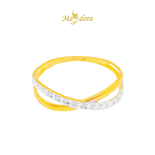 MASDORA 916 Gold Ring Rings Cincin Emas ~ Diamond Cut Pave (2C) (EMAS 916/22K)