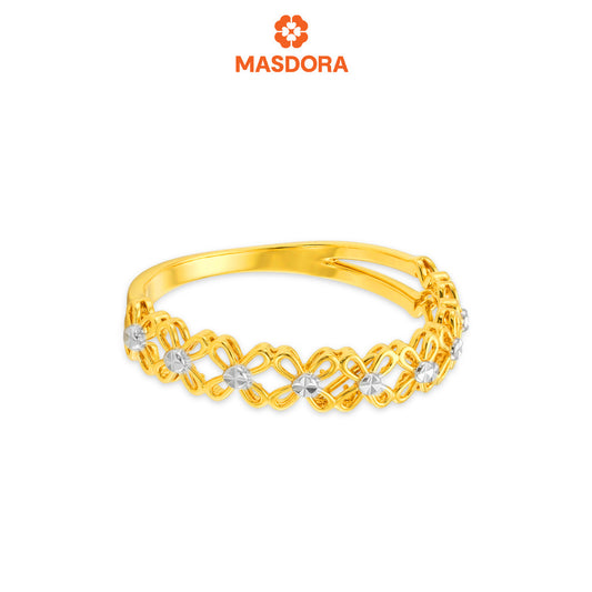MASDORA 916 Gold Ring Rings Cincin Emas ~ Duotone Arrayed Tiny Flower (EMAS 916/22K)