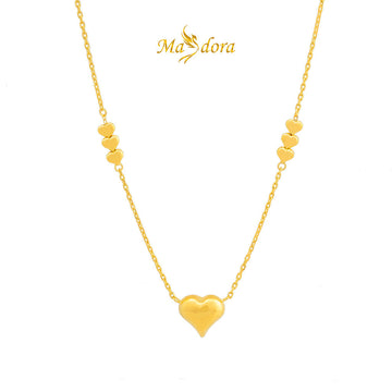 MASDORA 916 Gold Necklace Rantai Leher Emas ~ Triple Love Choker (EMAS 916/22K)